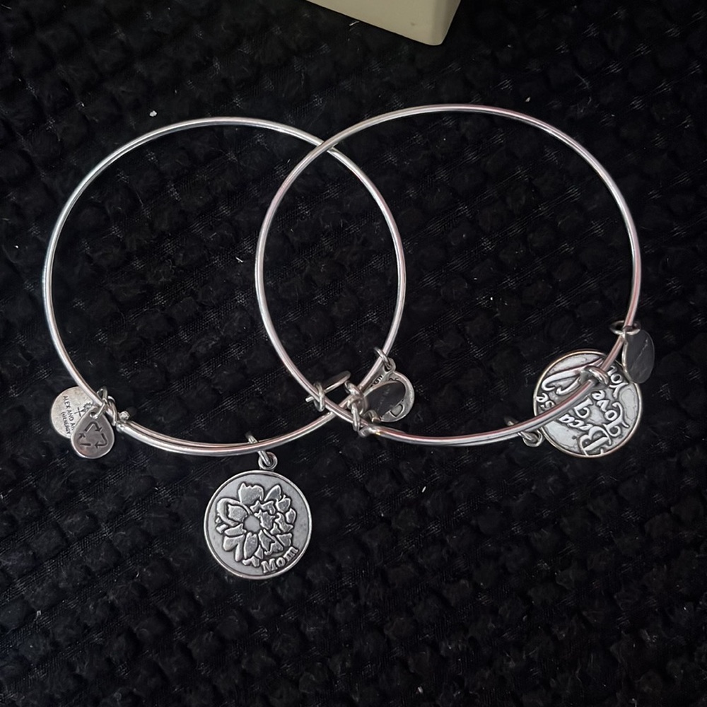 Two Alex and Ani Mom and Because I love You Silver Bracelets. You get two. - Picture 7 of 7